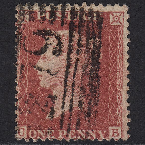 GB QV 1857 1d Rose-red (Plate 60) SG40-C10(1) CB FU Peebles 279