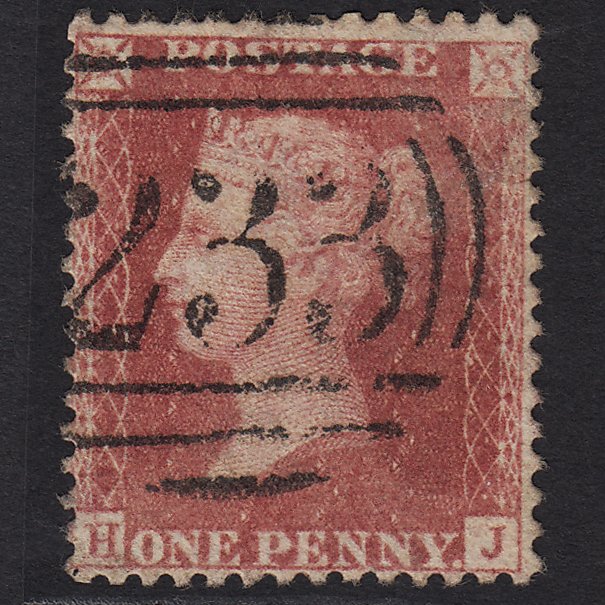 GB QV 1857 1d Pl 55 SG40-C10(1) HJ FU Darlington 233 Missing Imprimatur