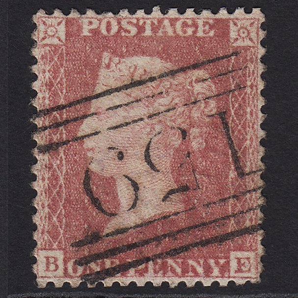 GB QV 1857 1d Rose-red (Plate 55) SG40-C10(1) BE GU Glasgow 159