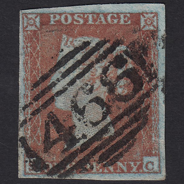 GB QV 1841 1d Very Blued (Plate 130) SG8a-B1(2) SC GU Liverpool 466 4M