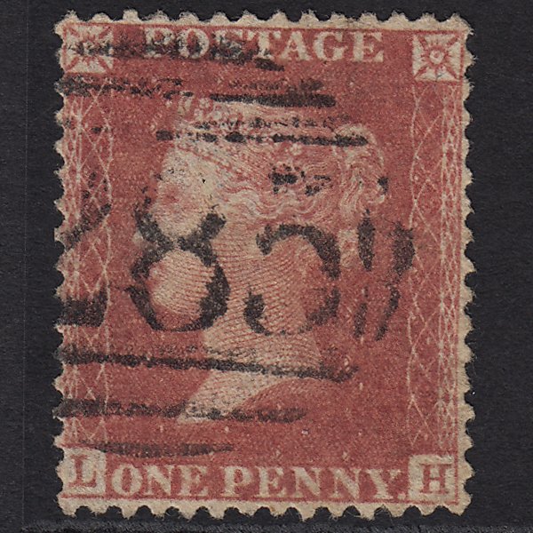 GB QV 1857 1d Rose-red (Plate 55) SG40-C10(1) LH FU Exeter 285