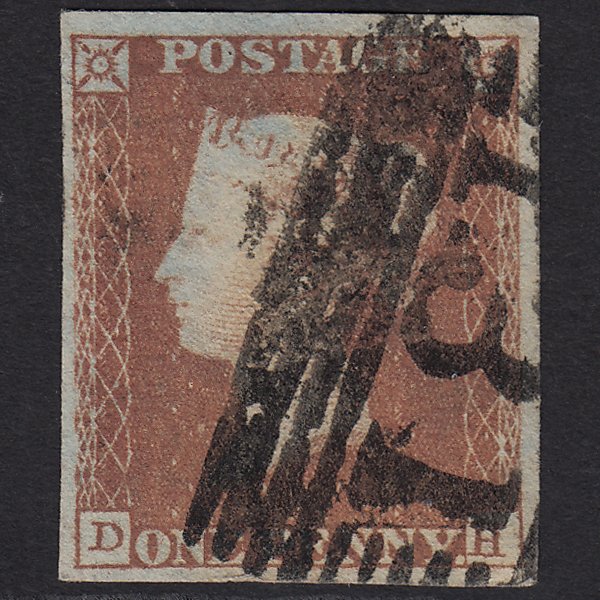 GB QV 1841 1d Red-brown (Plate 97) SG8-B1(1) DH FU 4 Margins Edinburgh 131