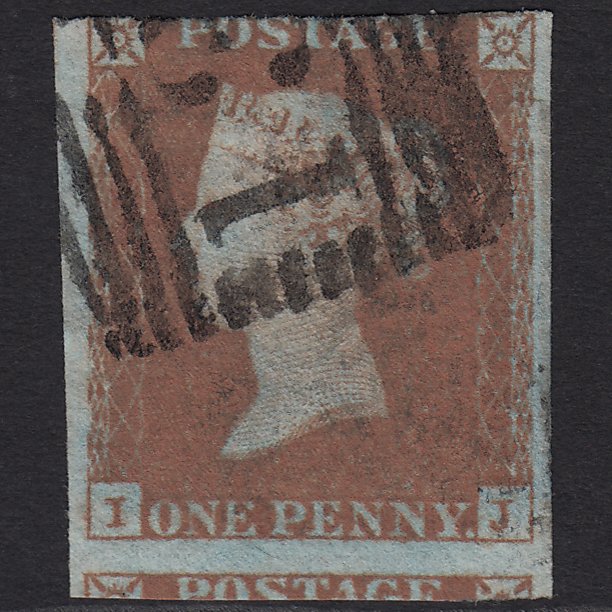 GB QV 1841 1d Red-brown (Plate 95) SG8-B1(1) IJ GU 3 Margins Edinburgh 131