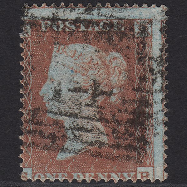 GB QV 1854 1d Red-brown (Plate 181) SG17-C1(1) SB GU Dundee 114 Large Misperf