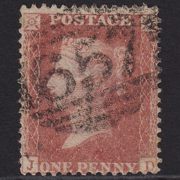 GB QV 1857 1d Rose-red (Plate 55) SG40-C10(1) JD GU Rougham 657