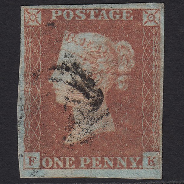 GB QV 1841 1d Red-brown (Plate 86) SG8-B1(1) FK GU 4 Margins Light Cancel