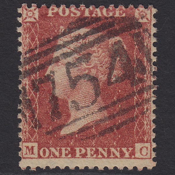 GB QV 1857 1d Rose-red (Plate 48) SG40-C10(1) MC FU Stratford-on-avon 754