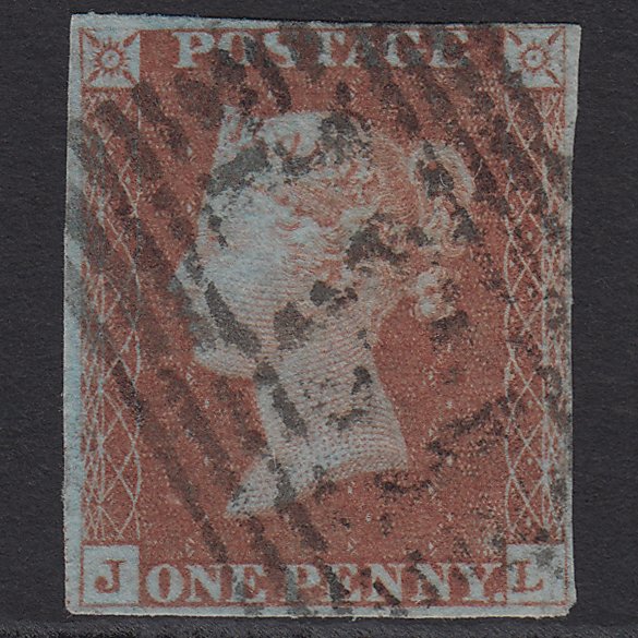 GB QV 1841 1d Very Blued (Plate 72) SG8a-B1(2) JL GU 4 Margins Edinburgh 131