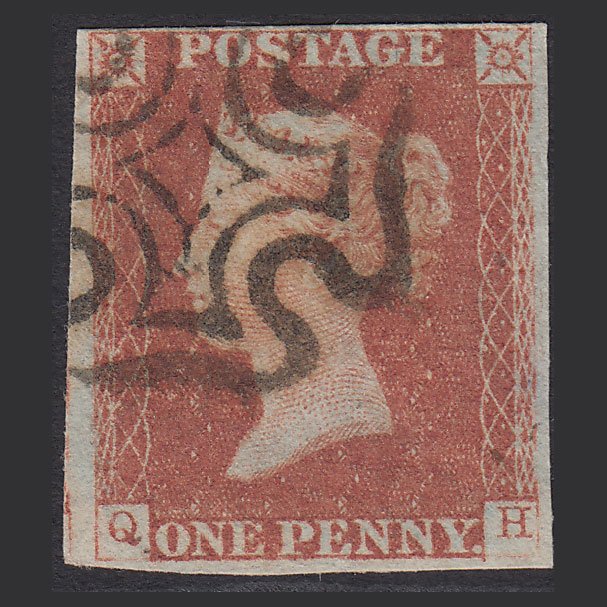 GB QV 1841 1d (Plate 23) SG8-B1(1) QH FU Missing Imprimatur 4M Maltese Cross