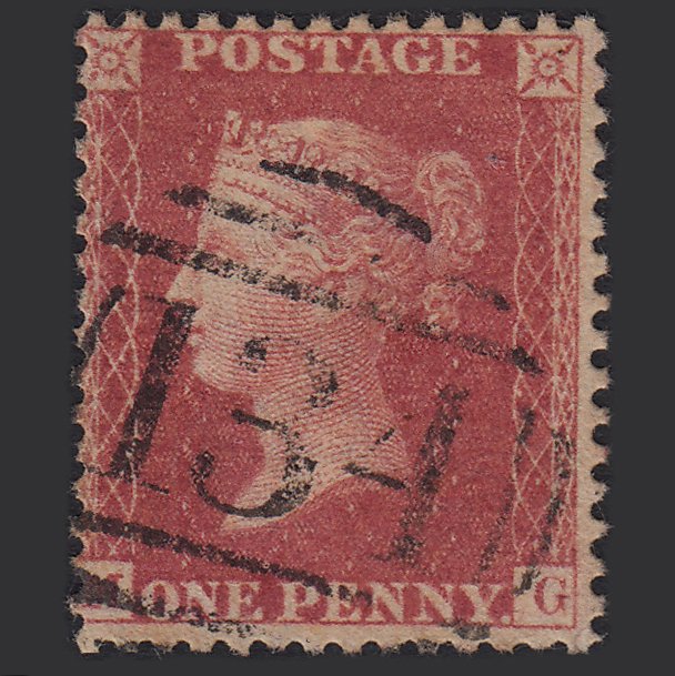 GB QV 1857 1d Rose-red (Plate 52) SG40-C10(1) MG GU Bristol 134