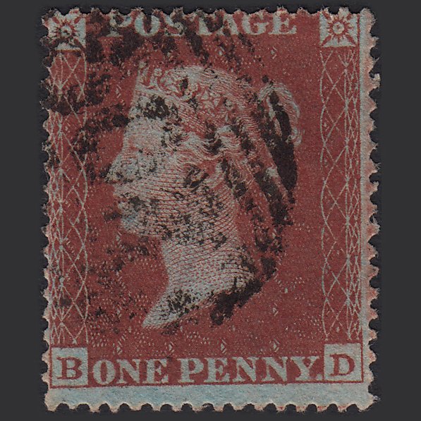 GB QV 1854 1d Red-brown Plate R1 SG17-C1(1) BD FU