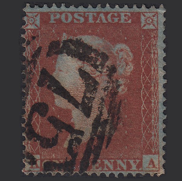 GB QV 1854 1d Red-brown (Plate 172) SG17-C1(1) KA GU Birmingham 75