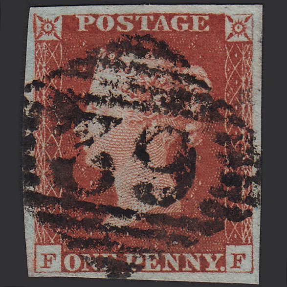 GB QV 1841 1d Red-brown (Plate 65) SG8-B1(1) FF FU 4M Imperf Belfast 62