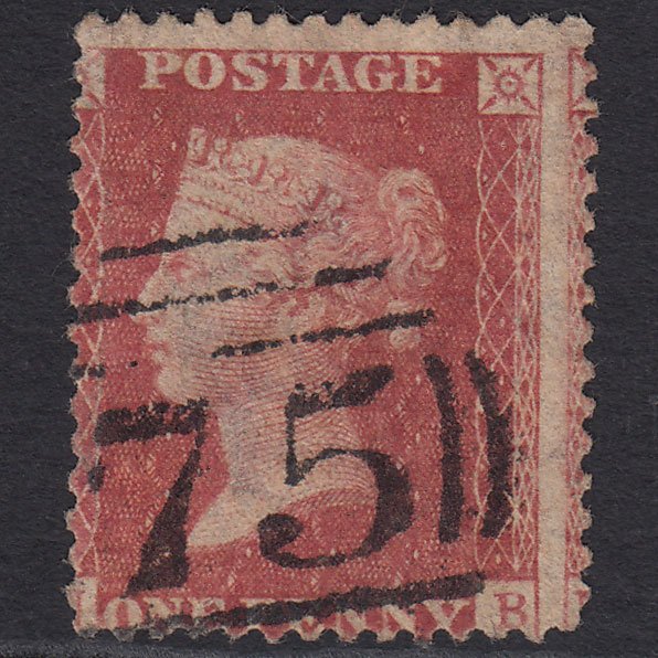 GB QV 1857 1d (Plate 44) SG40-C10(1) NB FU Birmingham 75 Large Misperf