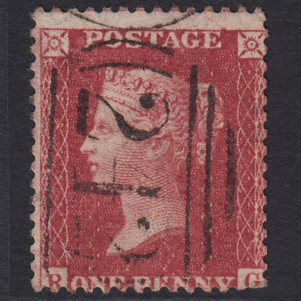GB QV 1857 1d Rose-red (Plate 46) SG40-C10(1) RG GU Derby 242 Misperf
