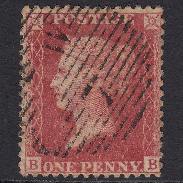 GB QV 1857 1d Rose-red (Plate 48) SG40-C10(1) BB GU London D&S Cancel