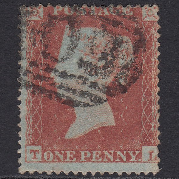 GB QV 1854 1d Red-brown (Plate 185) SG17-C1(1) TL GU Missing Imprimatur