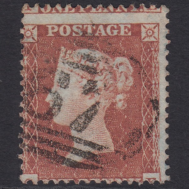 GB QV 1855 1d Red-brown (Plate 198) SG22-C2(1) QE FU Large Misperf