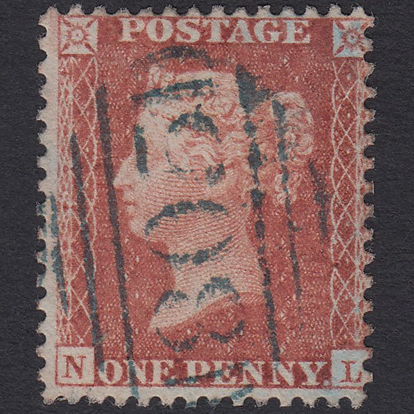 GB QV 1856 1d Red-brown (Plate 33) SG29-C8(1) NL VFU Blue Torquay 805