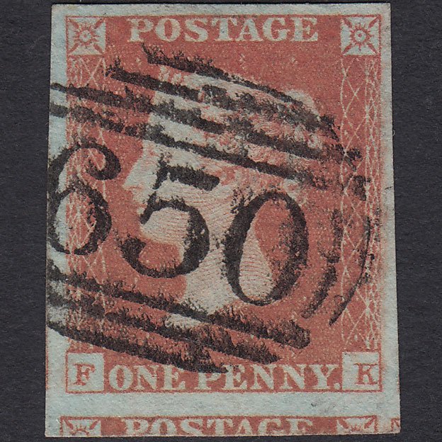 GB QV 1841 1d (Plate 87) SG8-B1(1) FK VFU 4 Good to Huge Margins Rochester 650
