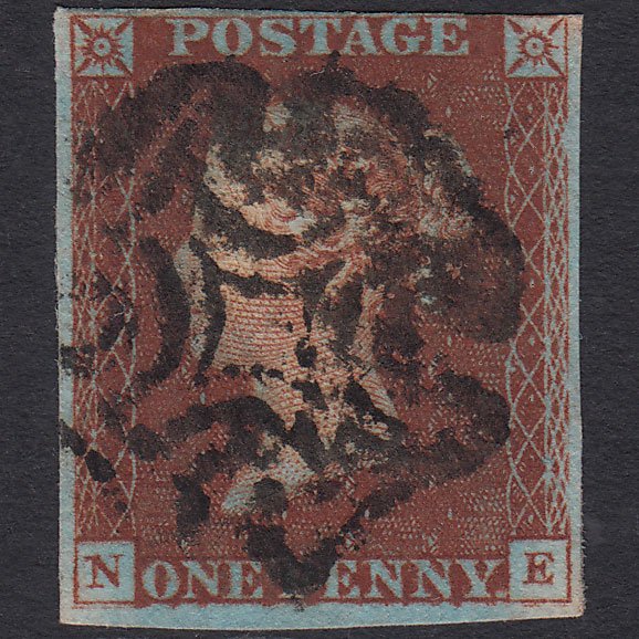 GB QV 1841 1d Deep Red-brown (Plate 18) SG10-B1(4) NE FU nr 4 Margins MX