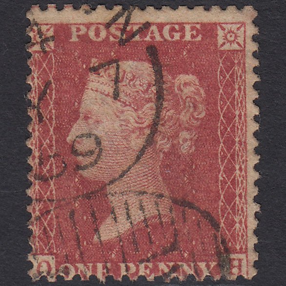 GB QV 1857 1d Rose-red (Plate 36) SG40-C10(1) OH GU London D&S Cancel