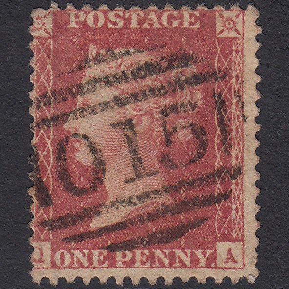 GB QV 1857 1d Rose-red (Plate 43) SG40-C10(1) QA FU Milford Junction 015