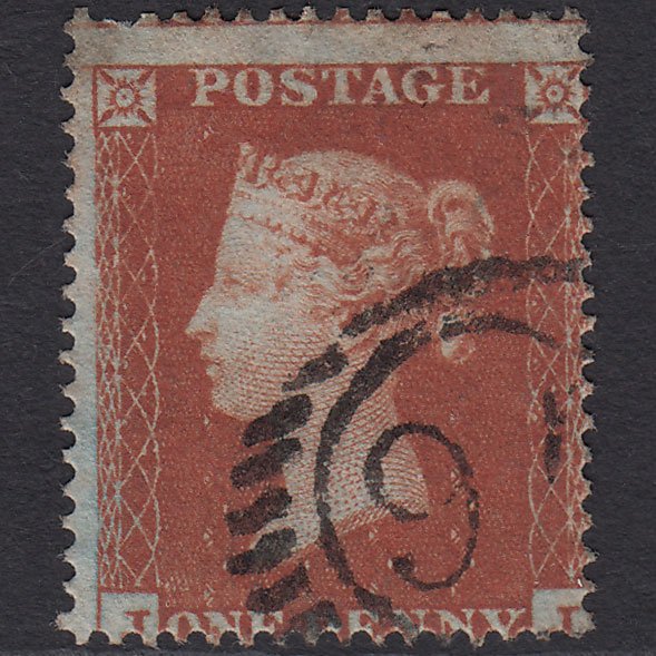 GB QV 1854 1d Red-brown (Plate 190) SG17-C1(1) JJ GU Misperf
