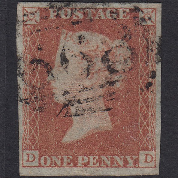 GB QV 1841 1d Red-brown (Plate 97) SG8-B1(1) DD GU 4 Margins Romford 668