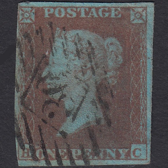 GB QV 1841 1d Abnormally Blued (Plate 152) SG8a-B1(2) HC GU 4M London IS 30