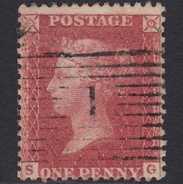 GB QV 1861 1d Rose-red Plate R16 SGC13(3) SG GU Aberdeen 1