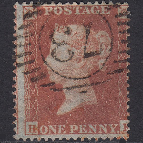 GB QV 1854 1d Red-brown (Plate 179) SG17-C1(1) HF FU London D&S 73 Misperf