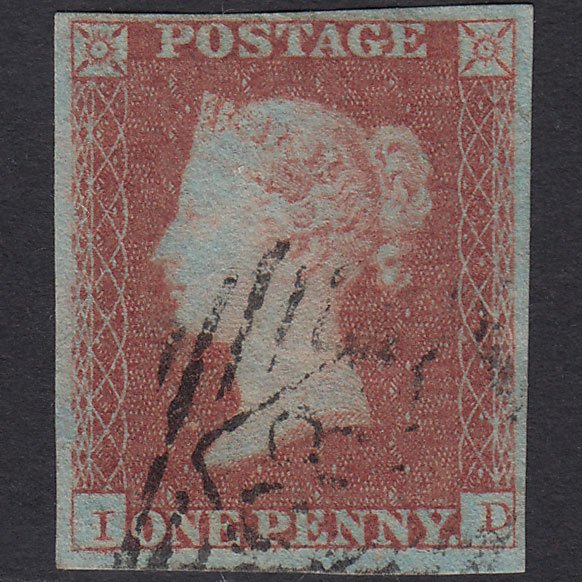 GB QV 1841 1d Red-brown (Plate 117) SG8-B1(1) ID VFU 4M London IS Cancel