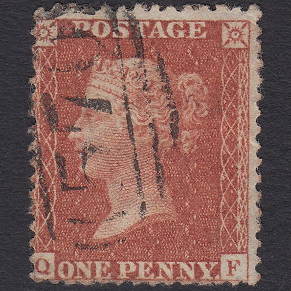 GB QV 1856 1d Red-brown (Plate 32) SG29-C8(1) QF GU Northampton 570