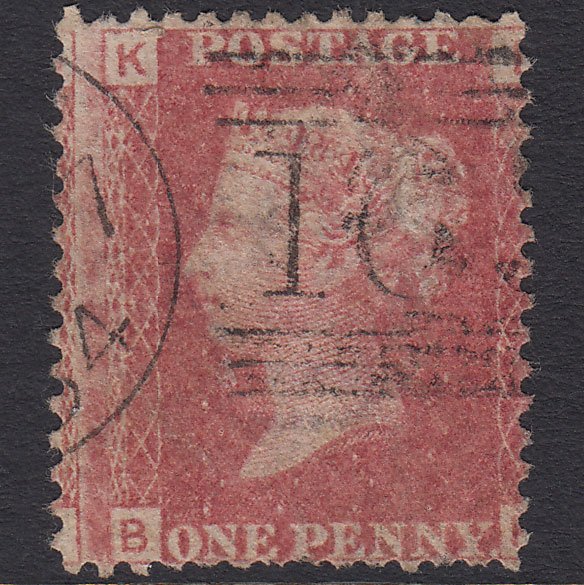 GB QV 1864 1d Rose-red (Plate 71) SG43-G1(1) BK GU Greenock 163 Large Misperf