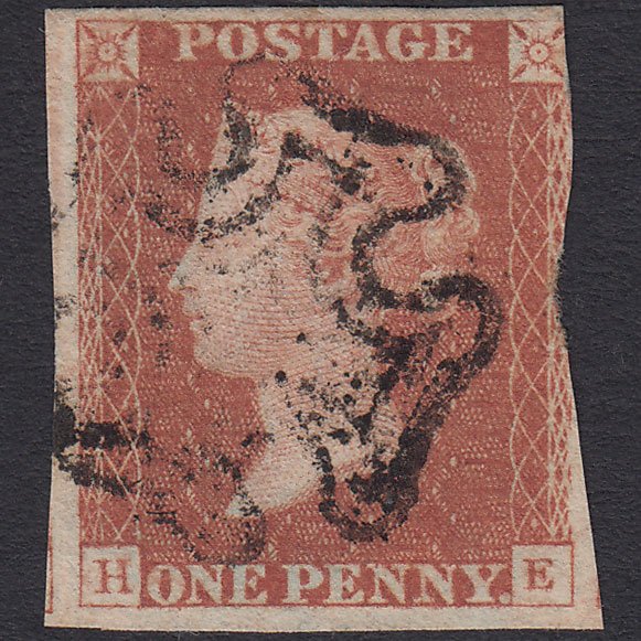 GB QV 1841 1d Red-brown (Plate 25) SG8-B1(1) HE GU 3 Margins Maltese Cross
