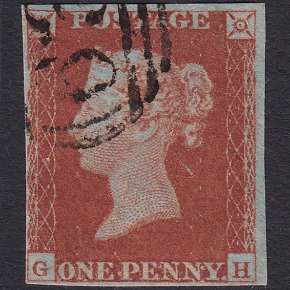 GB QV 1841 1d Red-brown (Plate 60) SG8-B1(1) GH GU 4 Margins