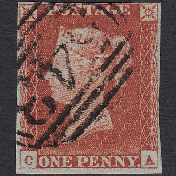 GB QV 1841 1d Red-brown (Plate 52) SG8-B1(1) CA FU 4 Margins Liss 543