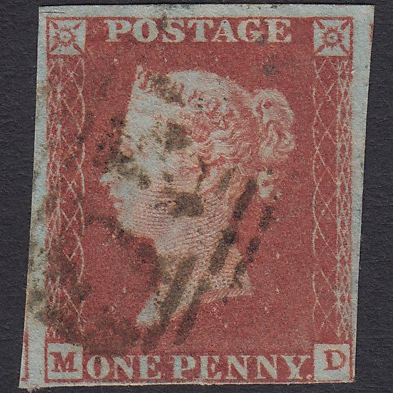 GB QV 1841 1d Red-brown (Plate 87) SG8-B1(1) MD GU nr 4 Margins