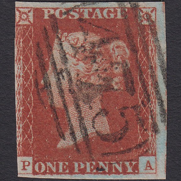 GB QV 1841 1d Red-brown (Plate 60) SG8-B1(1) PA FU 3m Loughborough 475