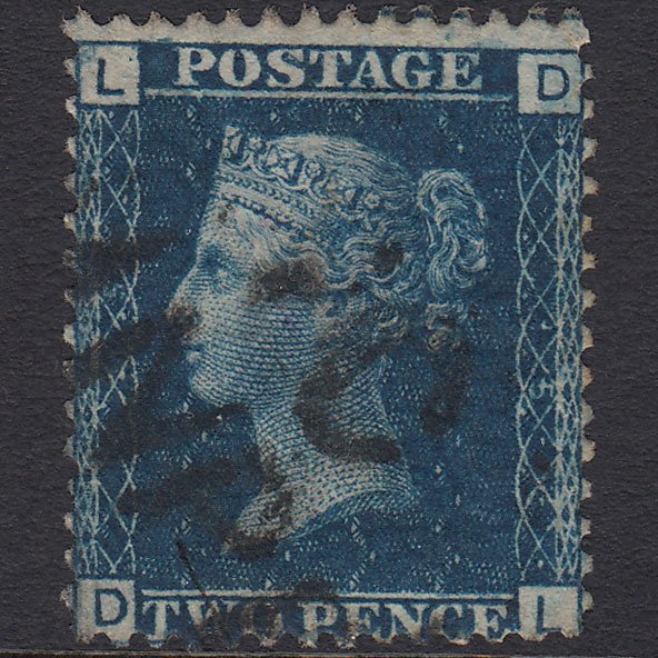 GB QV 1869 2d Blue (Plate 15) SG46-G3 DL GU Npb Cancel