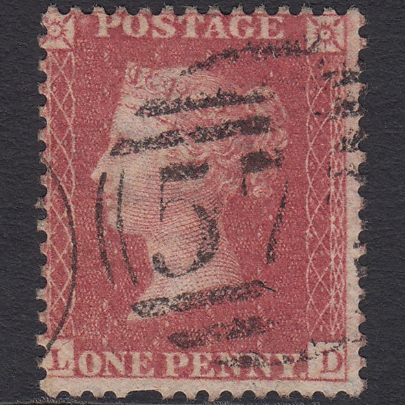 GB QV 1857 1d Rose-red (Plate 52) SG40-C10(1) LD GU Norwich 575