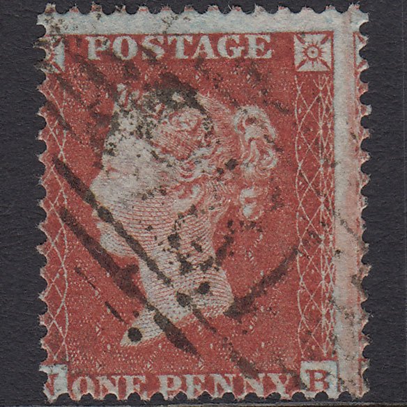 GB QV 1855 1d Red-brown (Plate 203) SG22-C2(1) NB FU Dublin 186 Misperf
