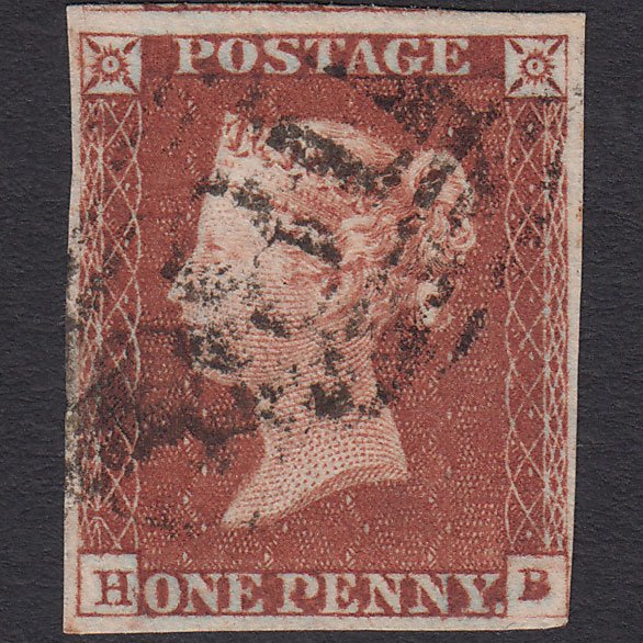 GB QV 1841 1d Deep Red-brown (Plate 66) SG10-B1(4) HB FU 4 Margins