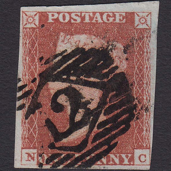 GB QV 1841 1d Red-brown (Plate 70) SG8-B1(1) GU NC 4 Margins London IS 12