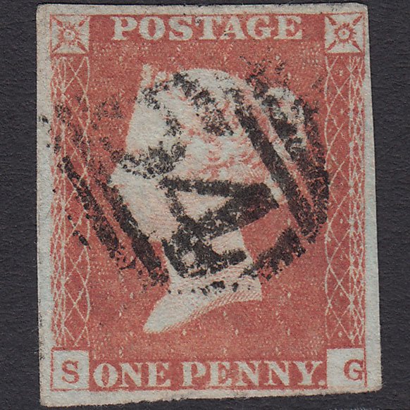 GB QV 1841 1d Red-brown (Plate 84) SG8-B1(1) SG FU 4 Margins