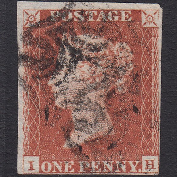 GB QV 1841 1d Red-brown Penny Black Plate 1b SG7-A2 IH GU 4 Margins MX