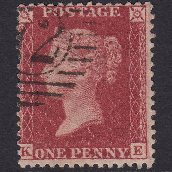 GB QV 1857 1d Deep Rose-Red Plate 43 SG41-C10(4) KE FU 72