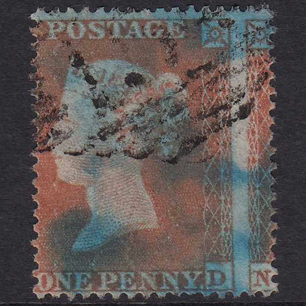 GB QV 1854 1d Red-Brown Plate R6 SG17-C1(1) ND GU Ireland Huge Misperf