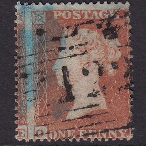 GB QV 1854 1d Plate 172 SG18-C1(2) OF GU Duns (Dunse) 122 Huge Misperf